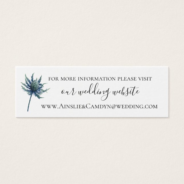 Blue Thistle Botanical Wedding Website (Front)