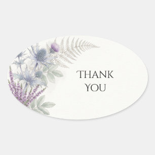 Blue Thistle Fern Botanical Thank You Sticker