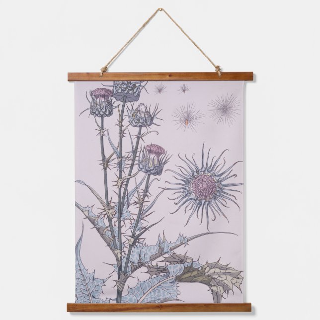 Blue Thistle Hanging Tapestry (Front)