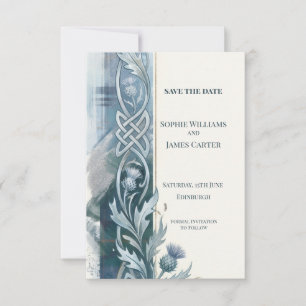 Blue Thistle Save The Date Card