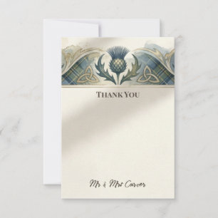 Blue Thistle Wedding Thank You Card