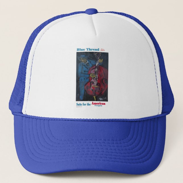 Blue Thread Suits Trucker Hat (Front)