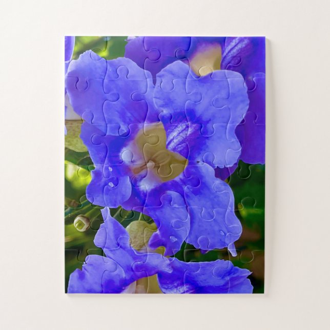 Blue Thunbergia Glory Jigsaw Puzzle (Vertical)