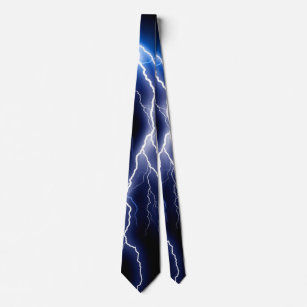 Blue Thunder Colourful Lightning, graphic design Tie