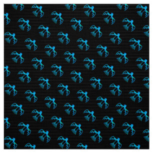 Blue Thunderbird Pattern Fabric