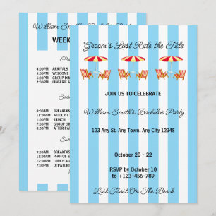 Blue Tide Beach Bachelor Party Invitation