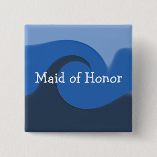 "Blue Tide" - Maid of Honour 15 Cm Square Badge