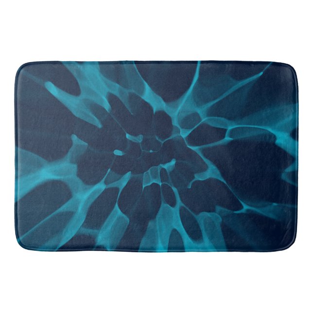 Blue Tie dye  Bath Mat (Front)