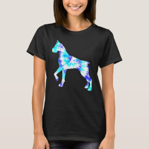 Blue Tie Dye Boxer Dog Hippie Peace Animal Men T-Shirt
