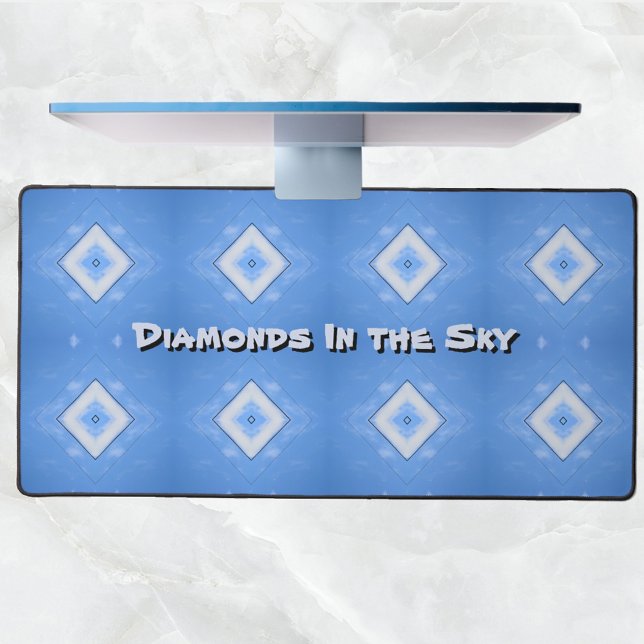 Blue Tie Dye Diamonds in the Sky Personalised Desk Mat (Creator Uploaded)