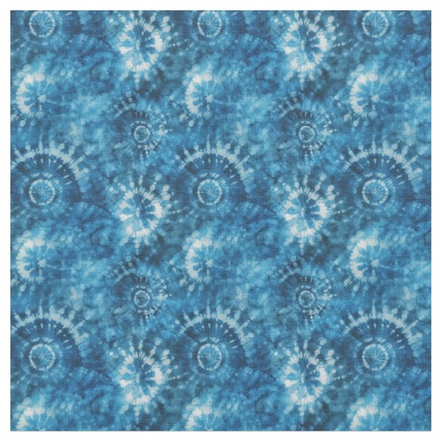 Blue tie-dye fabric (Close Up)