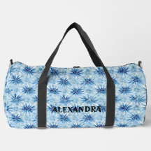 Blue Tie dye flower pattern Custom Name