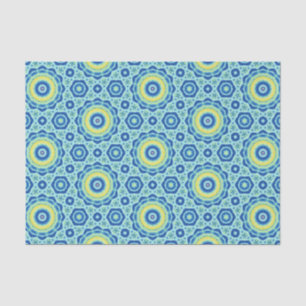 Blue Tie Dye Mandala Pattern - Tissue Paper