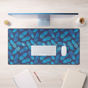 Blue Tie Dye Pineapples Desk Mat