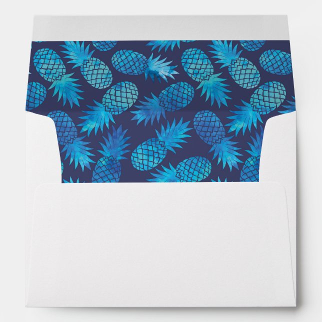 Blue Tie Dye Pineapples Envelope (Back (Bottom))