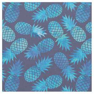 Blue Tie Dye Pineapples Fabric