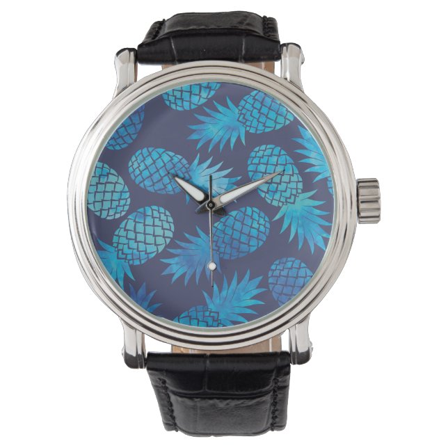 Blue Tie Dye Pineapples Watch (Front)