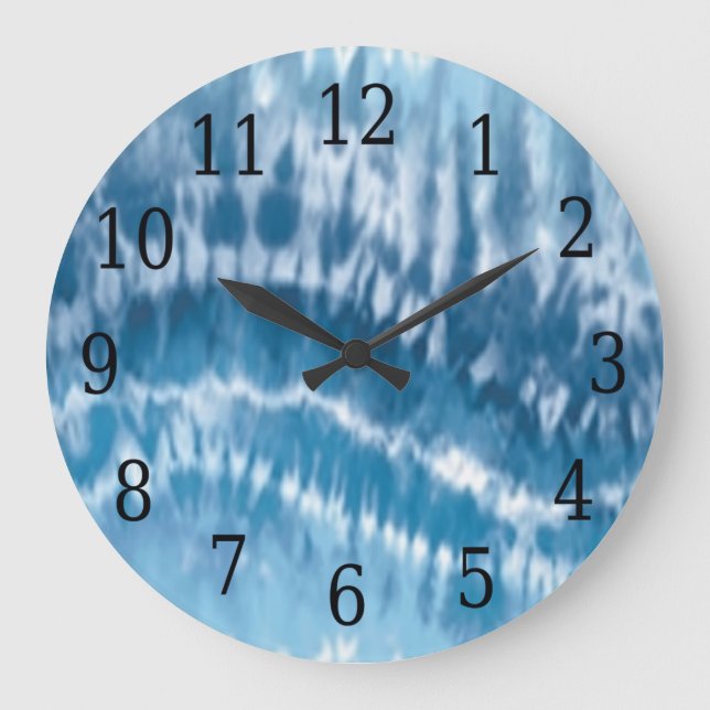 Blue Tie Dye Round Clock (Front)