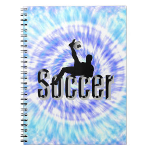 Blue Tie Dye Soccer Design, Notebook
