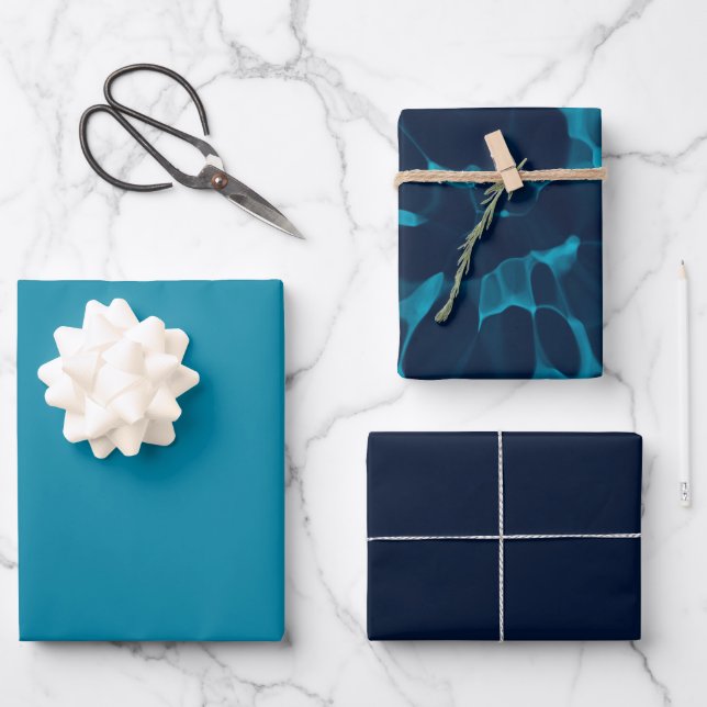 Blue Tie dye  Wrapping Paper Sheet (Front)