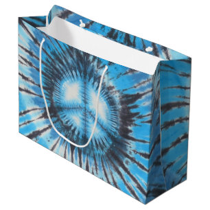 Blue Tie-dyed Peace Large Gift Bag