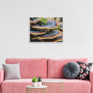 Blue Tiered Mushroom Canvas Art