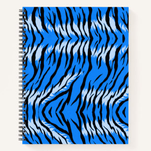 Blue Tiger Animal Skin Pattern Design Notebook
