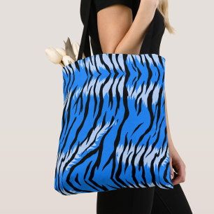 Blue Tiger Animal Skin Pattern Design  Tote Bag