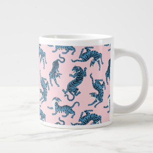 Blue Tiger Asian Pattern Large Coffee Mug