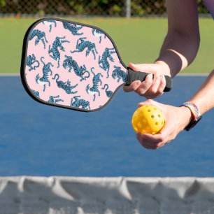 Blue Tiger Asian Pattern Pickleball Paddle