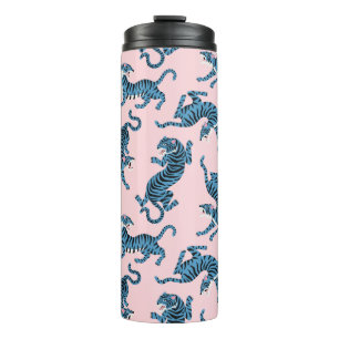 Blue Tiger Asian Pattern Thermal Tumbler