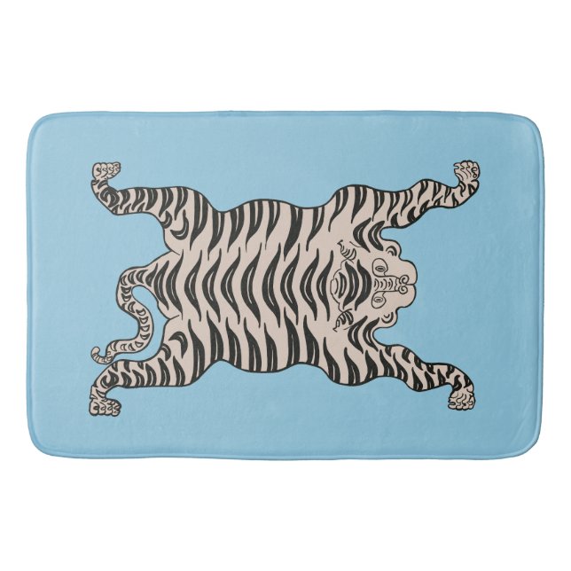 blue tiger bath mat (Front)