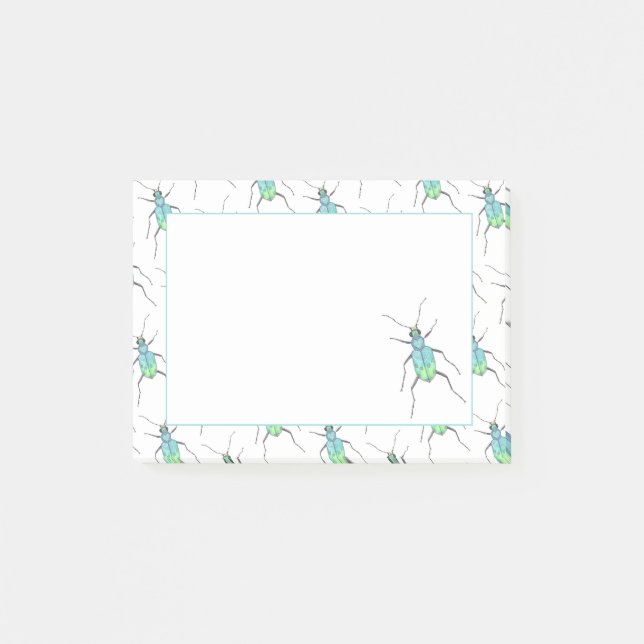 Blue Tiger Beetle Love Bug Post-it Notes (Front)