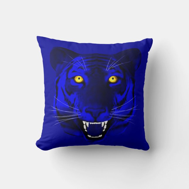 Blue Tiger Cushion (Front)