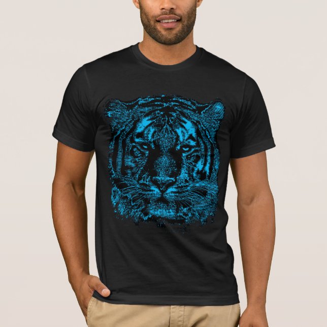 Blue Tiger Face T-Shirt (Front)