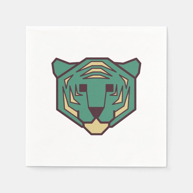 Blue Tiger Head Napkin (Front)