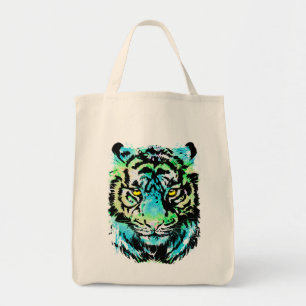Blue Tiger Head - Tiger Tote Bag