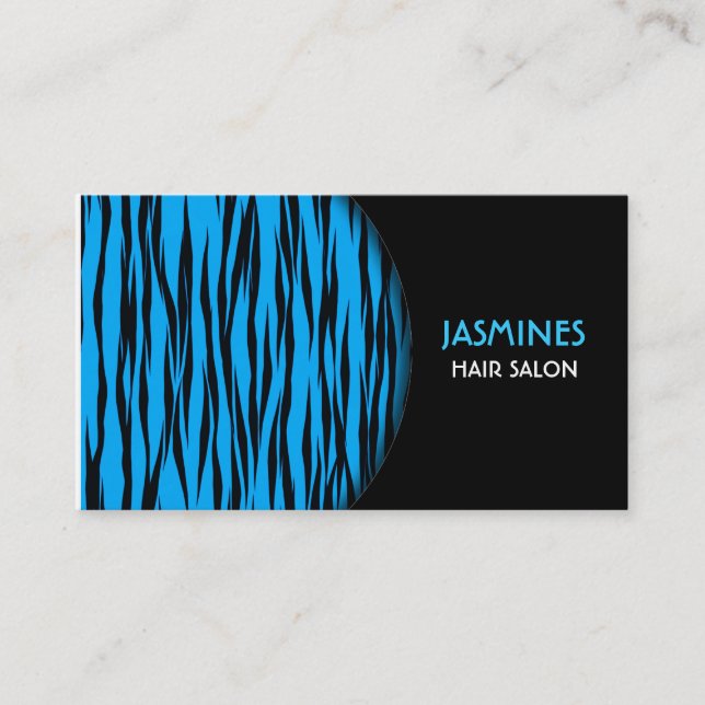 Blue Tiger Print Business Card (Front)