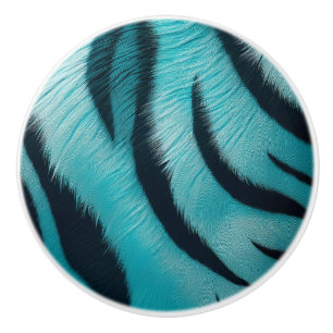 Blue Tiger Stripes Ceramic Knob
