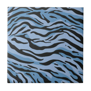Blue Tiger Stripes Tile