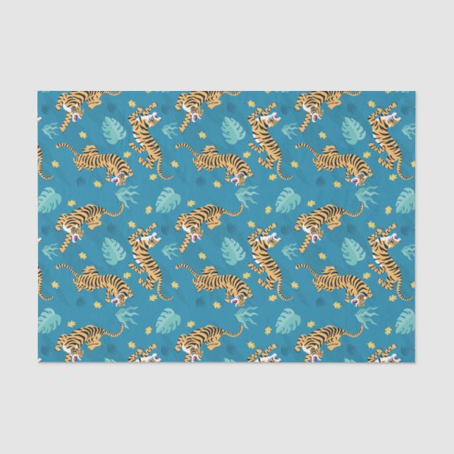 Blue Tiger Tissue Paper (Front)