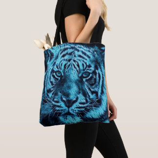 Blue Tiger Tote Bag