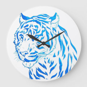 Blue Tiger Wall Clock