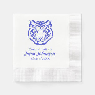 Blue Tigher High School Mascot Motif Party Napkin