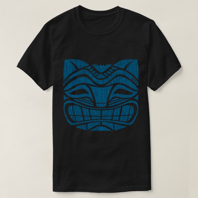 Blue Tiki Cat   T-Shirt (Design Front)