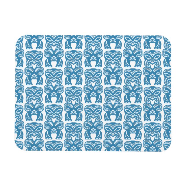 Blue Tiki Good Luck Figure Symbol Magnet (Horizontal)