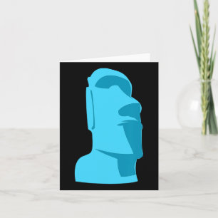 Blue Tiki Moai Easter Island Hawaiian Luau Gift Card