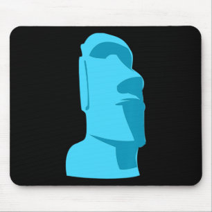 Blue Tiki Moai Easter Island Hawaiian Luau Gift  Mouse Mat
