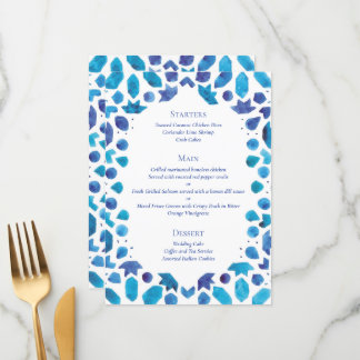 Blue Tile Coastal Wedding Menu