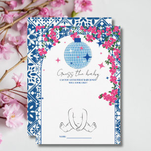 Blue Tile Disco Guess the baby shower Game card